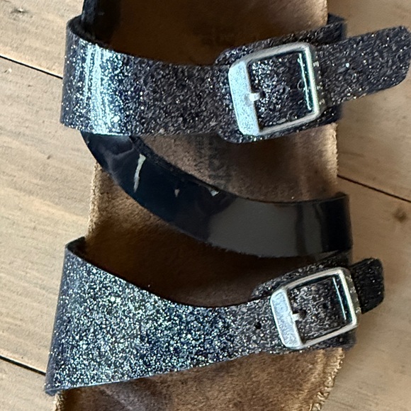 Birkenstock Black Sandals with Silver Buckles - Picture 4 of 4